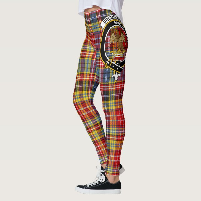 Scotstee Clan Drummond Of Strathallan Crest Tartan Leggings (Left)