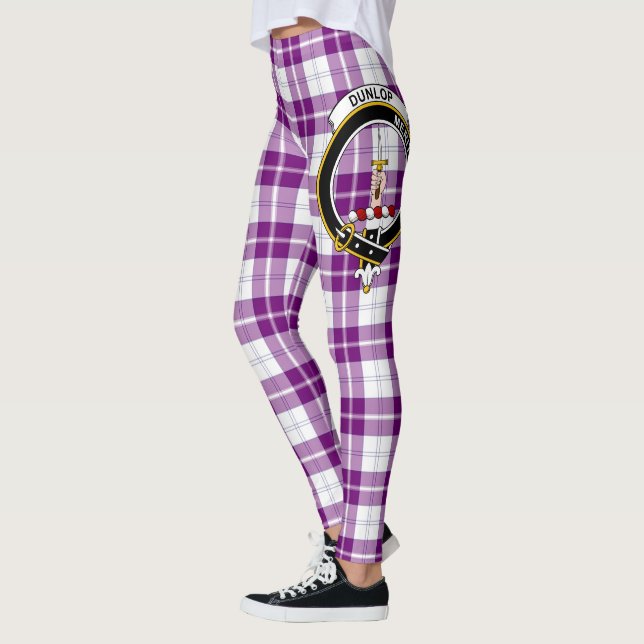 Scotstee Clan Dunlop Dress Crest Tartan Women  Leggings (Left)