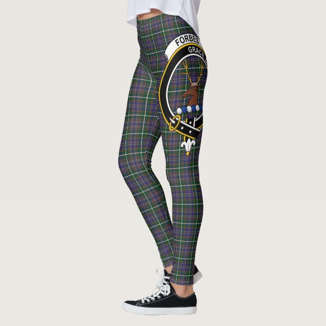 Scotstee Clan Forbes of Druinnor Crest Tartan Wome Leggings (Left)