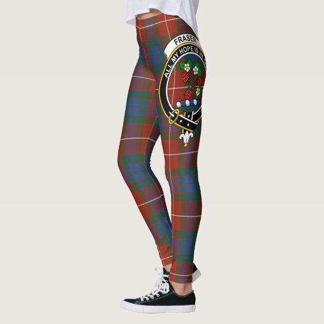 Scotstee Clan Fraser Ancient Crest Tartan Women Leggings (Left)