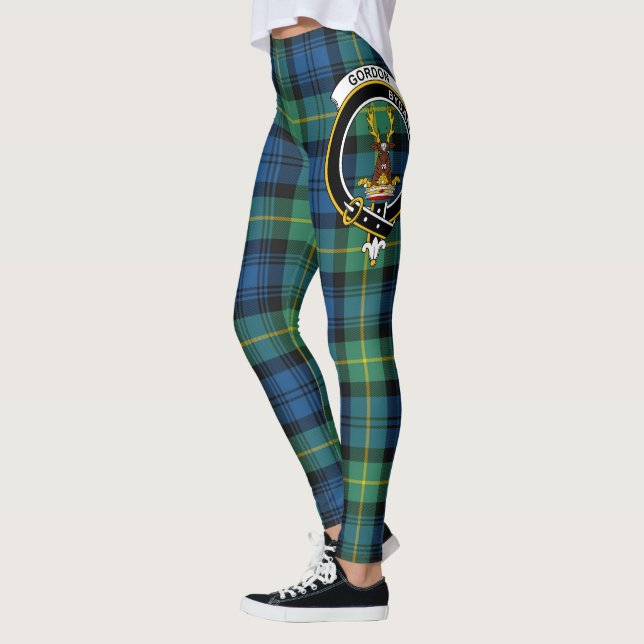 Scotstee Clan Gordon Old Ancient Crest Tartan Leggings (Left)