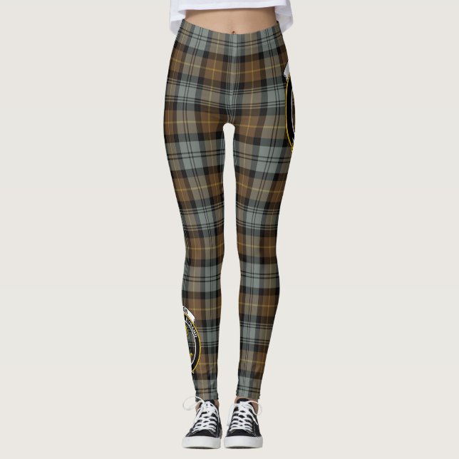 Scotstee Clan Gordon Weathered Crest Tartan Women  Leggings (Front)