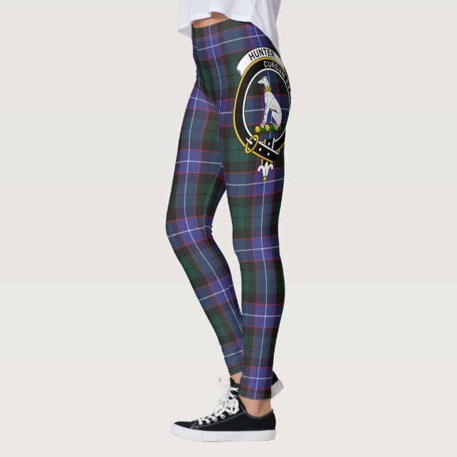 Scotstee Clan Hunter Crest Tartan Women Leggings (Left)