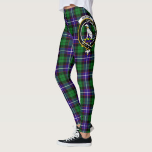 Scotstee Clan Hunter Modern Crest Tartan Women Leggings