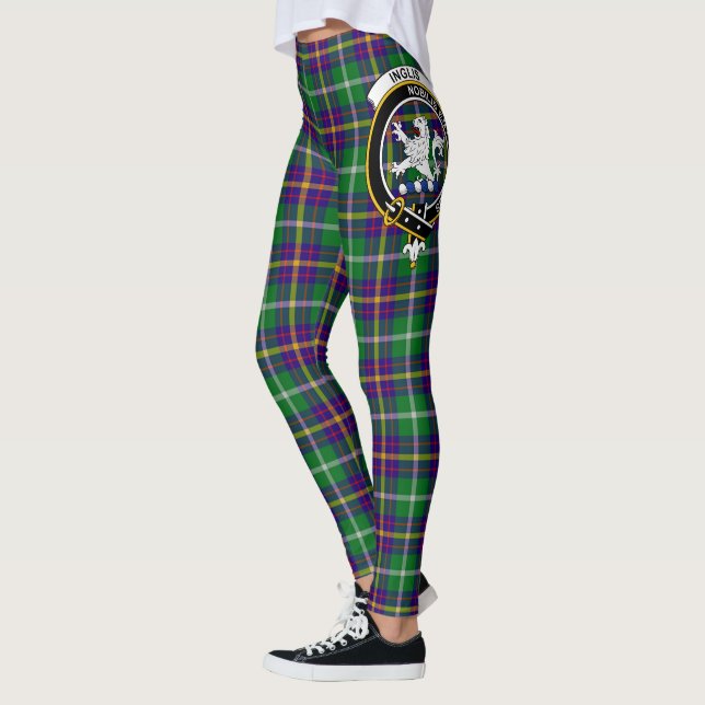 Scotstee Clan Inglis Crest Tartan Women Leggings (Left)