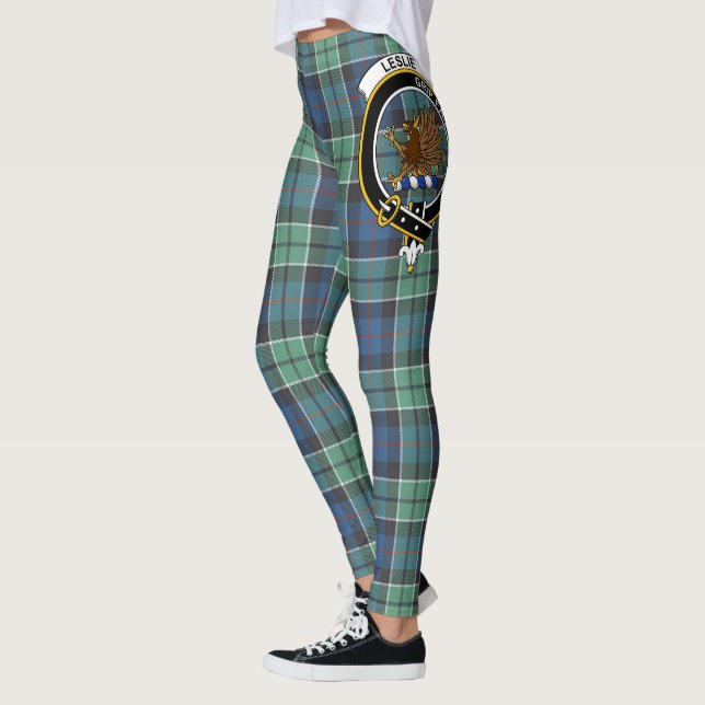 Scotstee Clan Leslie Hunting Ancient Crest Tartan  Leggings (Left)
