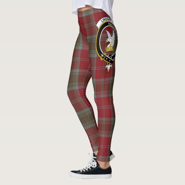 Scotstee Clan Lindsay Crest Tartan Women Leggings (Left)
