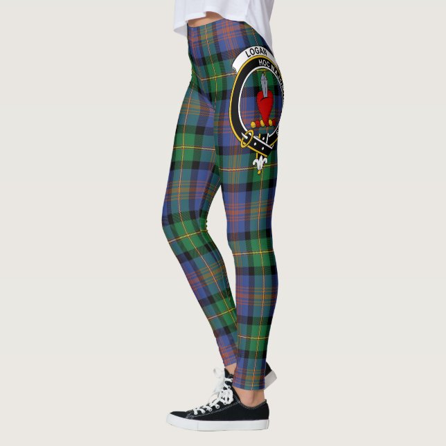 Scotstee Clan Logan Ancient Crest Tartan Women Leggings (Left)