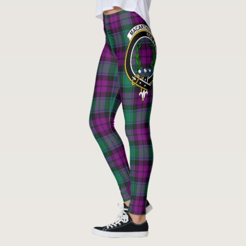 Scotstee Clan MacArthur Milton Crest Tartan Women  Leggings