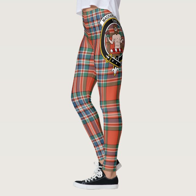 Scotstee Clan MacFarlane Ancient Crest Tartan Wome Leggings (Left)