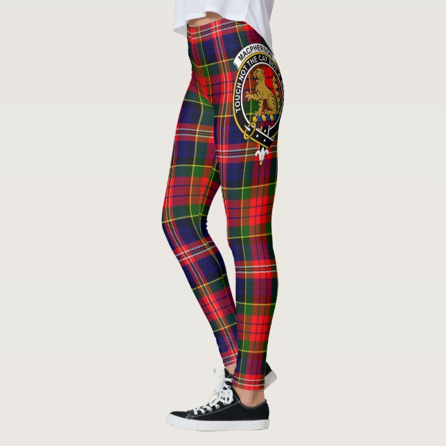 Scotstee Clan MacPherson Ancient Crest Tartan Leggings (Left)