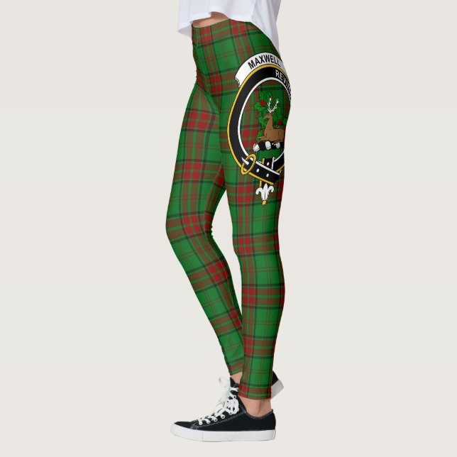 Scotstee Clan Maxwell Hunting Crest Tartan Women Leggings (Left)