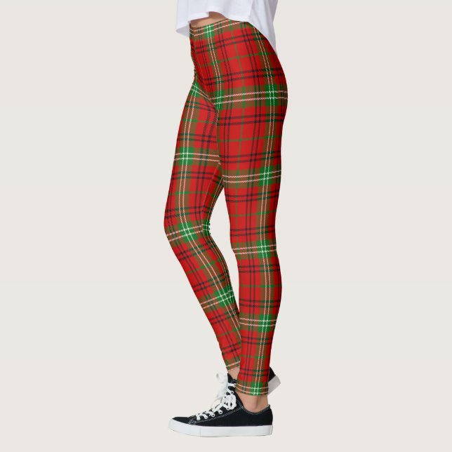 Scotstee Clan Morrison Red Modern Ancient Tartan Leggings (Left)