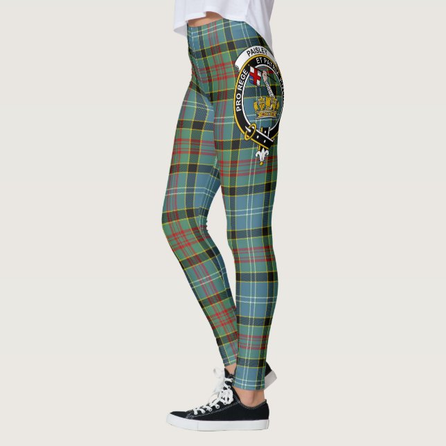 Scotstee Clan Paisley Crest Tartan Women Leggings (Left)