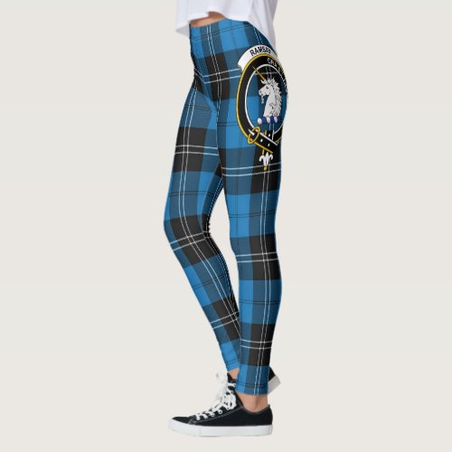 Scotstee Clan Ramsay Blue Ancient Crest Tartan Leggings