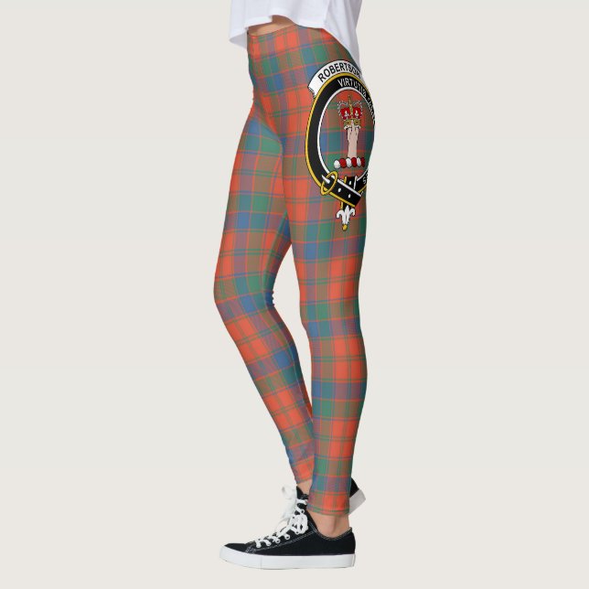 Scotstee Clan Robertson Ancient Crest Tartan Women Leggings (Left)