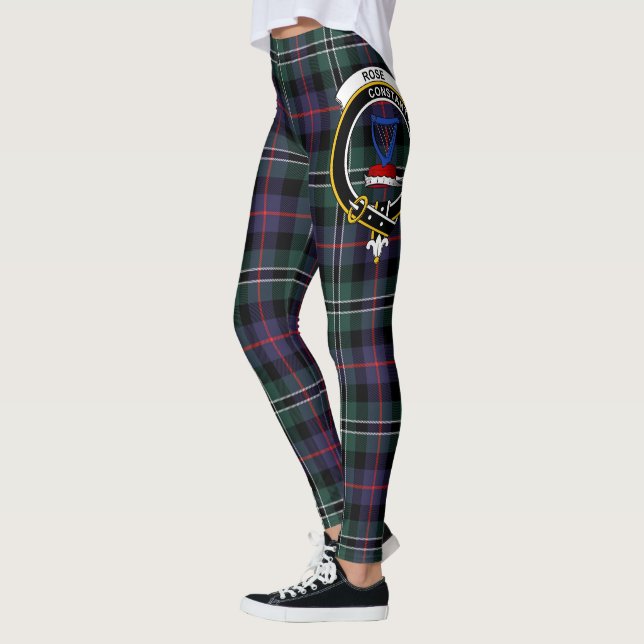Scotstee Clan Rose Hunting Modern Crest Tartan Leggings (Left)