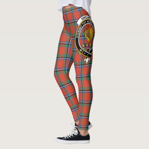 Scotstee Clan Sinclair Ancient Crest Tartan Women  Leggings