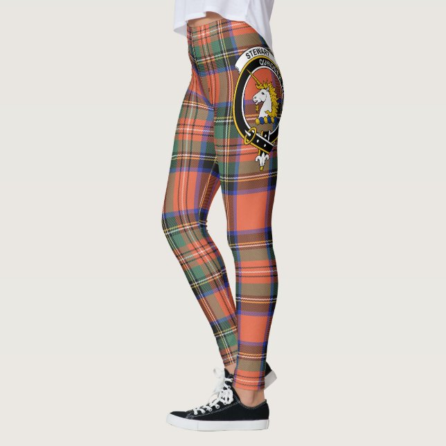 Scotstee Clan Stewart Royal Ancient Crest Tartan Leggings (Left)