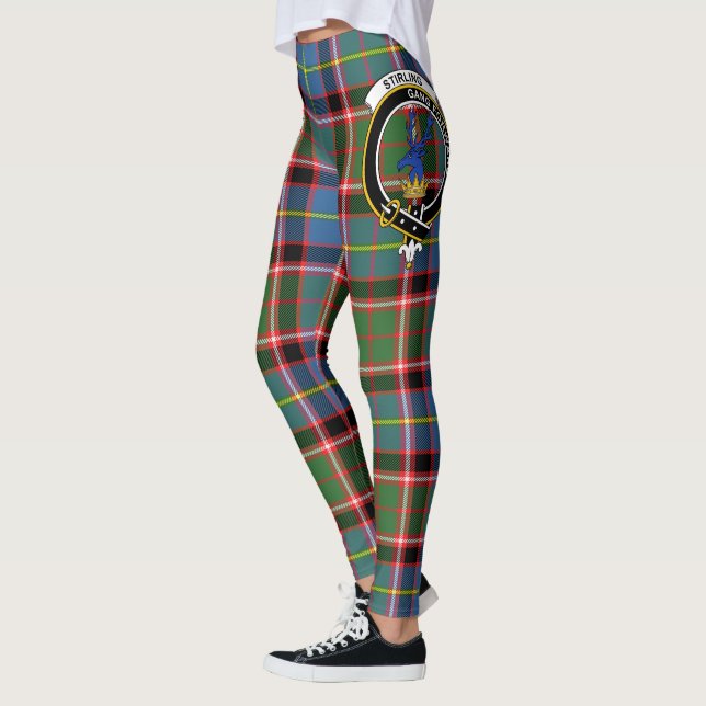 Scotstee Clan Stirling Crest Tartan Women Leggings (Left)