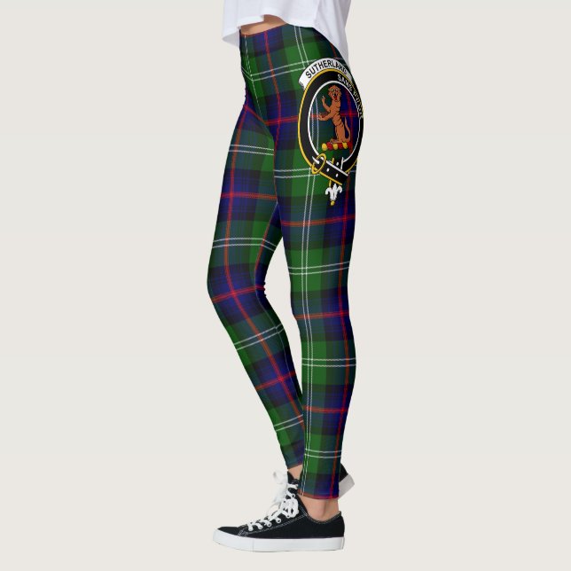 Scotstee Clan Sutherland Crest Tartan Women Leggings (Left)