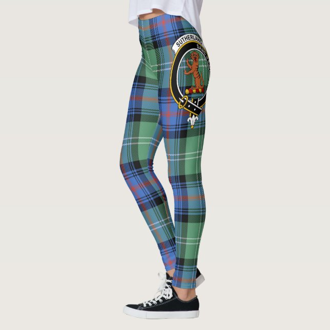 Scotstee Clan Sutherland Old Ancient Crest Tartan  Leggings (Left)