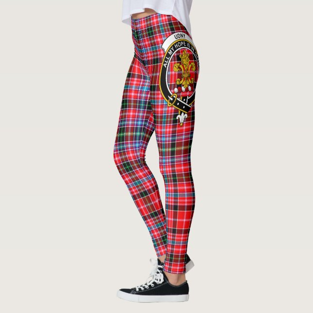 Scotstee Clan Udny Crest Tartan Women Leggings (Left)