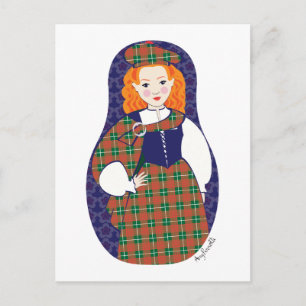 Scotswoman Matryoshka Postcard