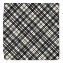 Scott Black and White Modern Scottish Clan Tartan Bandana
