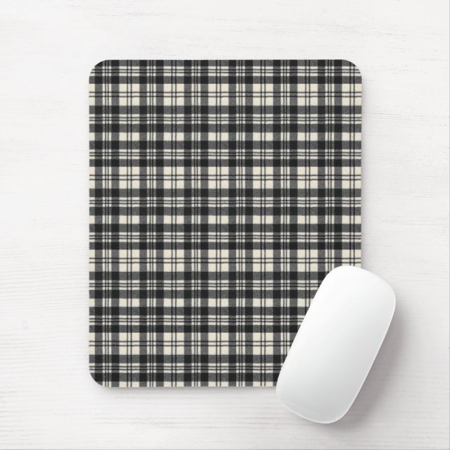 Scott Black and White Original Scottish Tartan Mouse Pad (With Mouse)