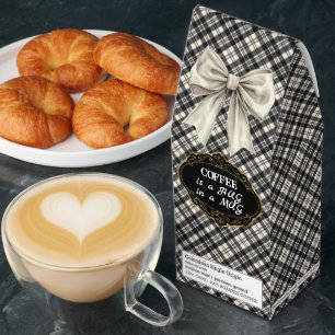 Scott Black White Modern Original Scottish Tartan  Roasted Coffee