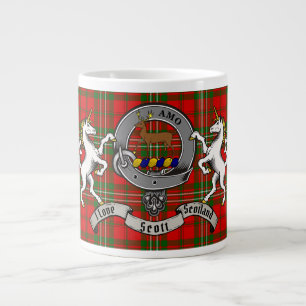 Scott Clan Badge w/Tartan & Unicorn Giant Coffee Mug