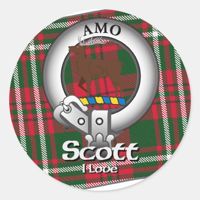 Scott Clan Classic Round Sticker (Front)