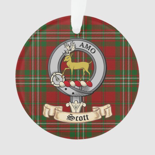 Scott Clan Crest and Tartan _ Acrylic Ornament