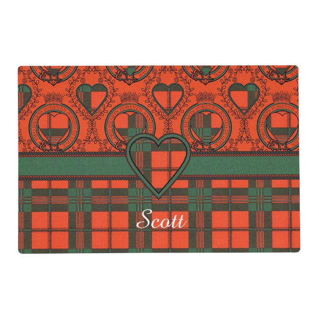 Scott clan Plaid Scottish tartan Placemat (Front)