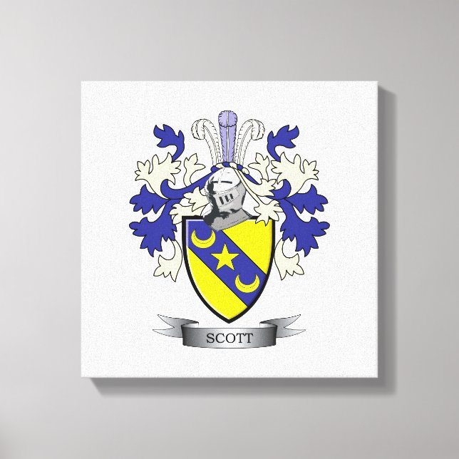 Scott Family Crest Coat of Arms Canvas Print (Front)