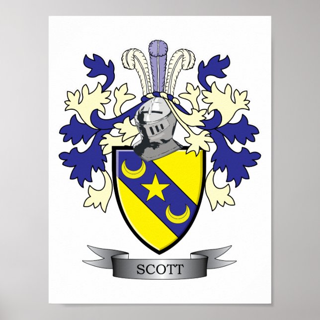 Scott Family Crest Coat of Arms Poster (Front)