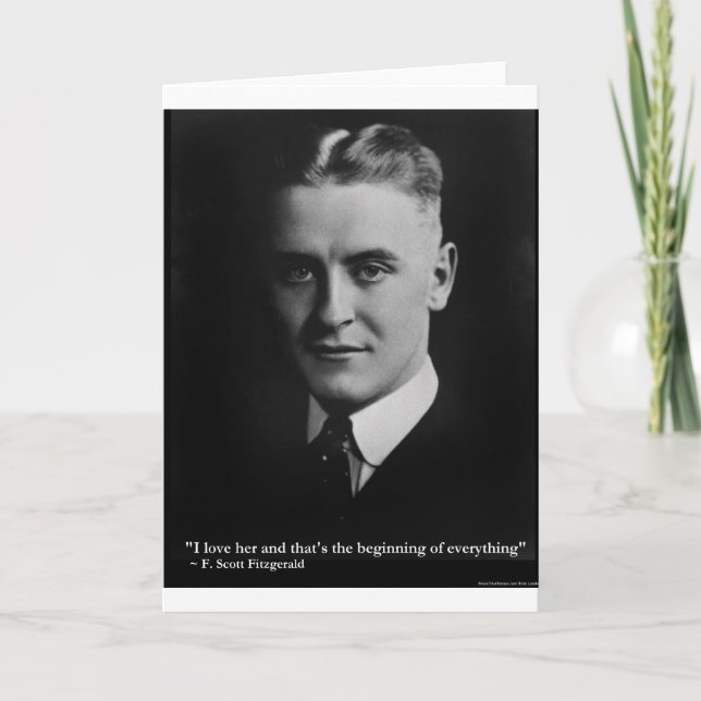 Scott Fitzgerald "Love/Beginning" Quote Gifts Etc Card (Front)
