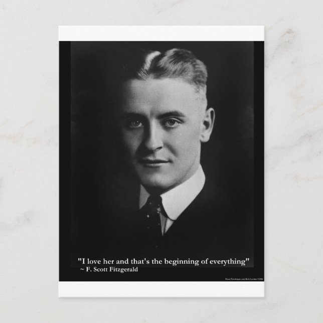 Scott Fitzgerald "Love/Beginning" Quote Gifts Etc Postcard (Front)