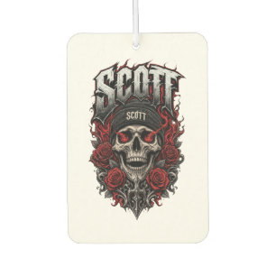 Scott Gothic Skull Personalized Name Design Air Freshener