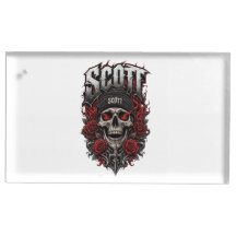 Scott Gothic Skull Personalized Name Design