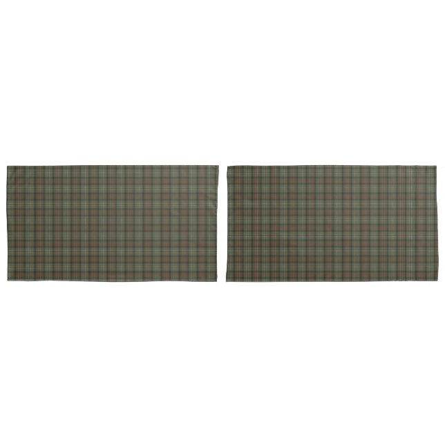Scott Green Weathered Original Scottish Tartan  Pillow Case (Front-Set)