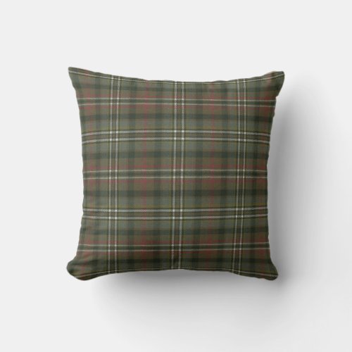 Scott Green Weathered Original Scottish Tartan Throw Pillow