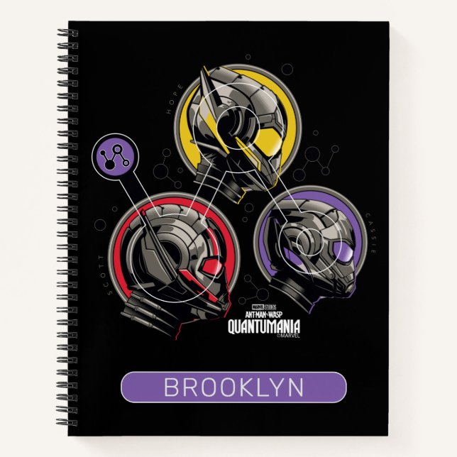 Scott, Hope, & Cassie Pym Particle Helmet Graphic Notebook (Front)
