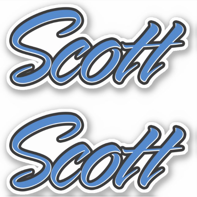Scott name blue sticker Sticker Sticker Sticker (Front)