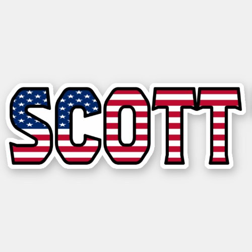 Scott Name First Name USA Sticker Stickerset