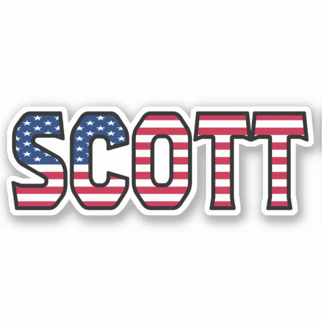 Scott Name First Name USA Sticker Stickerset | Zazzle