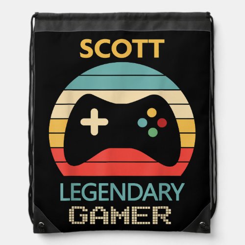Scott Name Gift _ Personalized Legendary Gamer  Drawstring Bag