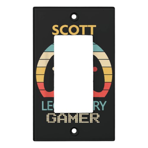 Scott Name Gift _ Personalized Legendary Gamer  Light Switch Cover