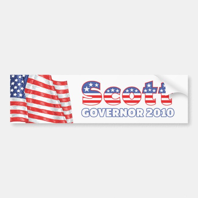 Scott Patriotic American Flag 2010 Elections Bumper Sticker (Front)